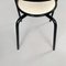 Mid-Century Italian Modern White Leather and Black Metal Round Chair, 1980s 16