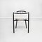 Mid-Century Italian Modern White Leather and Black Metal Round Chair, 1980s 2