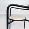 Moderner italienischer Mid-Century Stuhl aus weißem Leder & schwarzem Metall, 1980er 12