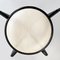Mid-Century Italian Modern White Leather and Black Metal Round Chair, 1980s 6