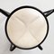 Mid-Century Italian Modern White Leather and Black Metal Round Chair, 1980s 7