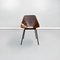 Mid-Century French Modern Tonneau Brown Leather & Metal Chair by Pierre Guariche, 1950s, Image 2