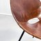 Mid-Century French Modern Tonneau Brown Leather & Metal Chair by Pierre Guariche, 1950s, Image 11