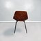 Mid-Century French Modern Tonneau Brown Leather & Metal Chair by Pierre Guariche, 1950s, Image 4