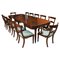 Antique Victorian Dining Table in Mahogany with Chairs, Set of 13, Image 1