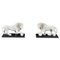 Composite Sculptures of Medici Lions in Marble, Set of 2 1
