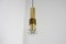 Brass Pendant Lamps with Solid Glass Lenses by Alvar Aalto, Netherlands, 1970s, Set of 2 3