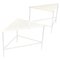 Triangular Tables in White by Mathieu Matégot for Artimeta, 1950s, Set of 2 1