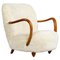 Compact Club Chair in Sheepskin Attributed to Viggo Boesen, Denmark, 1930s 1