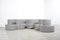 Divano modulare in tessuto grigio di Verner Panton, set di 4, Immagine 4
