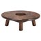 Round French Artisanal Coffee Table in Solid Oak, 1960s, Image 1