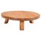 Round French Artisanal Coffee Table in Solid Oak, 1960s 1
