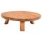 Round French Artisanal Coffee Table in Solid Oak, 1960s, Image 1