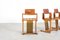 French Teak Wood and Acrylic Glass Chairs, 1960s, Set of 4 5