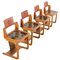 French Teak Wood and Acrylic Glass Chairs, 1960s, Set of 4 1