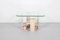 Table d'Appoint en Travertin et Verre par Willy Ballez, Belgique 2