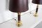 Large Leather and Brass Table Lamps from Maison Jansen, France, 1970s, Set of 2 4