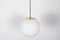 Brass and Opaline Globe Pendant Lamp from Glashütte Limburg 3
