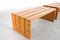 French Pine Wood Benches, 1960s, Set of 2, Image 4