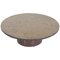Brutalist Round Coffee Table with a Brown or Green Slate Top, 1970s, Image 1