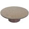 Table Basse Ronde Brutaliste avec Plateau en Ardoise Marron ou Vert, 1970s 1