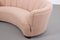 Danish Curved Banana Sofa in a Powder Pink Wool Fabric, 1940s 7