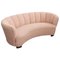 Danish Curved Banana Sofa in a Powder Pink Wool Fabric, 1940s, Image 1