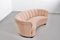 Danish Curved Banana Sofa in a Powder Pink Wool Fabric, 1940s, Image 5