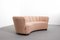 Danish Curved Banana Sofa in a Powder Pink Wool Fabric, 1940s, Image 4