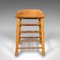 Large Vintage English Pine Artists Stool With Suede Seat, 1960s 2