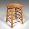 Large Vintage English Pine Artists Stool With Suede Seat, 1960s 1