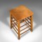 Large Vintage English Pine Artists Stool With Suede Seat, 1960s 7