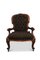Viktorianischer Walnuss Armlehnstuhl mit geschwungenem Sitz auf Rollenstützen mit Original Messing Rollen 1