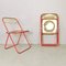 Red Plia Folding Chairs by Giancarlo Piretti for Anonima Castelli, 1970s, Set of 3 1