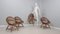 Chaise en Forme de Coquillage Mid-Century en Rotin par Franco Albini, 1950s, Set de 4 5