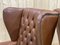 Chesterfield Armchairs in Brown Leather, 1970s, Set of 2 9