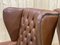 Fauteuils Chesterfield en Cuir Marron, 1970s, Set de 2 9