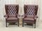 Chesterfield Sessel aus Braunem Leder, 1970er, 2er Set 3