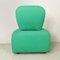 Pouf Armchair in Green Fabric, 1980s 4
