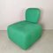 Pouf Armchair in Green Fabric, 1980s, Image 1