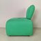 Pouf Armchair in Green Fabric, 1980s 3