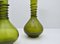 Grüne Karaffe oder Vase mit Glasdraht von Jacob E. Bang für Holmegaard, Dänemark, 2er Set 8