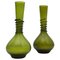 Green Decanter or Vase with Attached Glass Wire by Jacob E. Bang for Holmegaard, Denmark, Set of 2 1