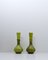 Grüne Karaffe oder Vase mit Glasdraht von Jacob E. Bang für Holmegaard, Dänemark, 2er Set 12