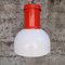 Industrielle Deckenlampe aus Acrylglas & rot lackiertem Metall im Stil von Fontana Arte, Italien, 1970er 1