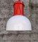 Lampada da soffitto industriale in vetro acrilico e metallo laccato rosso, Italia, anni '70, Immagine 3