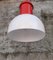 Industrielle Deckenlampe aus Acrylglas & rot lackiertem Metall im Stil von Fontana Arte, Italien, 1970er 2