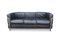 Lc2 Black Leather 3-Seater Sofa with Tubular Chrome Shaped Frame by Le Corbusier 3
