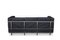 Lc2 Black Leather 3-Seater Sofa with Tubular Chrome Shaped Frame by Le Corbusier 2