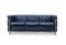 Lc2 Black Leather 3-Seater Sofa with Tubular Chrome Shaped Frame by Le Corbusier 1
